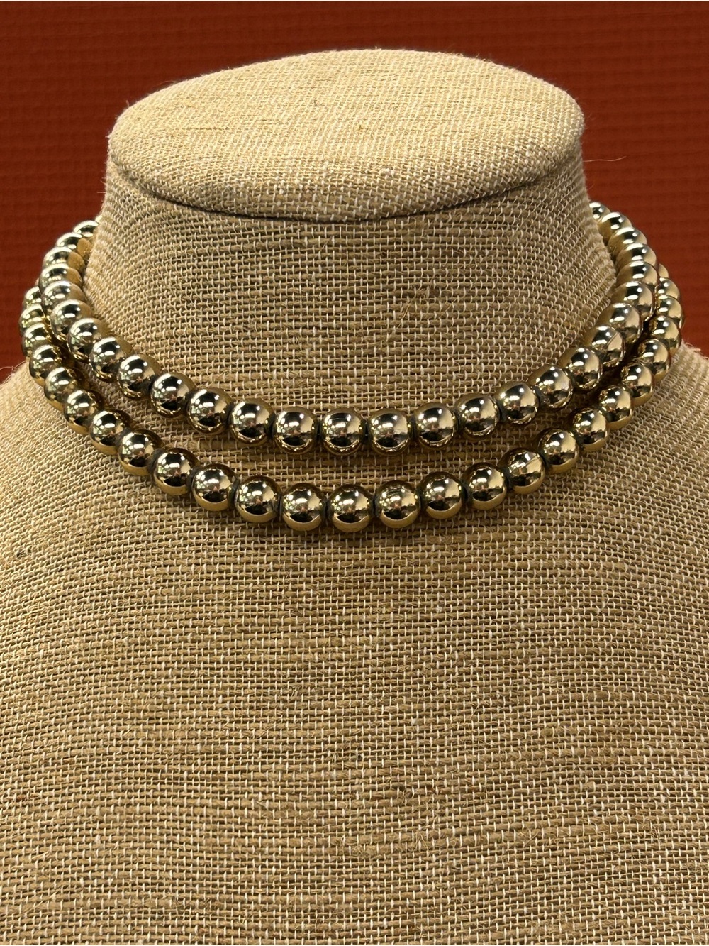 Monet Gold Tone Ball Bead Choker